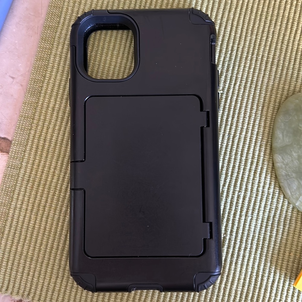 iphone 11 case with card holder and mirror/phone stand.